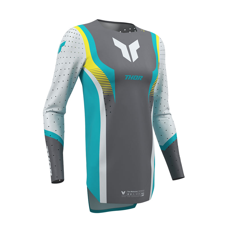 Load image into Gallery viewer, THOR JERSEY WOMEN SPORTMODE VELOCITY GRY/AQUA
