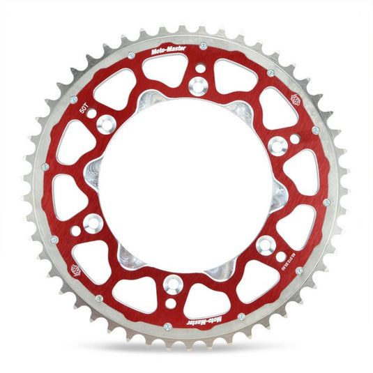 SPROCKET REAR MOTO MASTER FUSION DUAL RING 52T RED BETA GAS GAS HUSQVARNA SHERCO SUZUKI