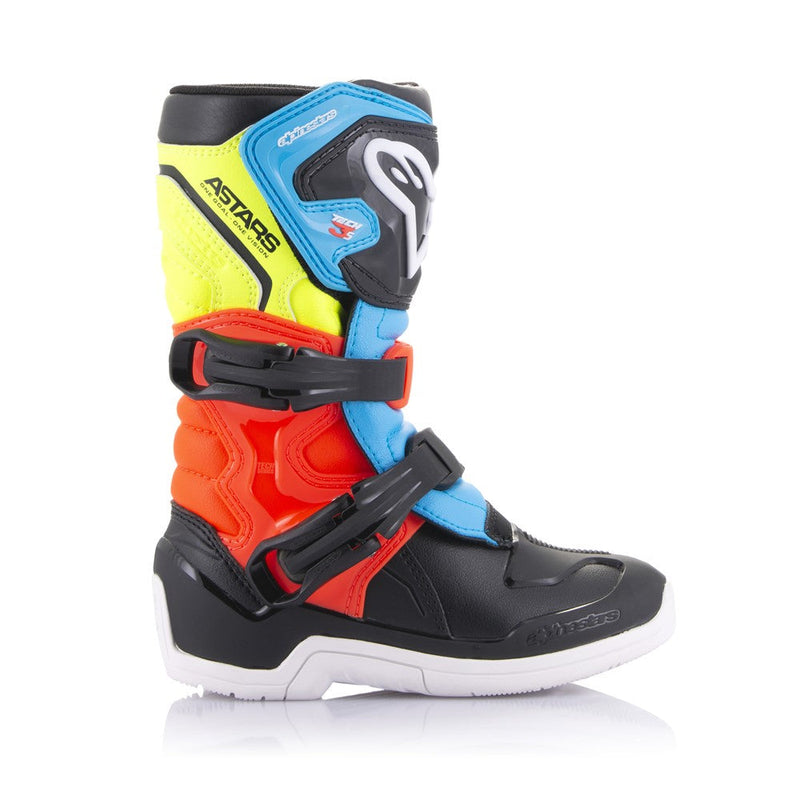 Load image into Gallery viewer, Alpinestars Tech-3S Kids MX Boots Black/Yellow Fluoro/Red Fluoro

