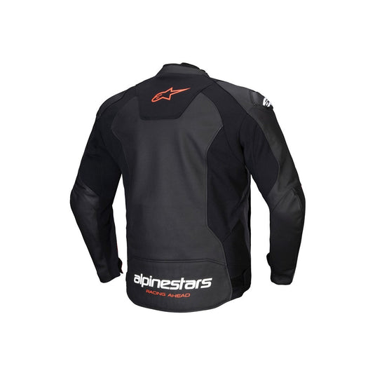 Alpinestars Faster v3 Leather Jacket Black/Red Fluoro