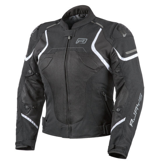 RJAYS PACE AIRFLOW Ladies Jacket Blk/Wht - Hi-Flow Mesh Sports