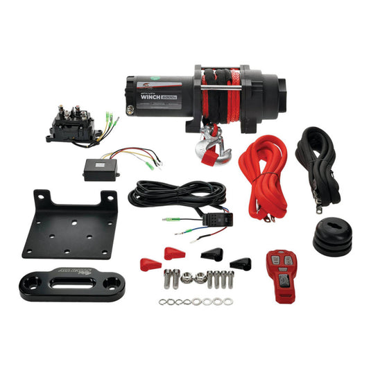 ALL BALLS 4 BOLT WINCH 6000LB with 33FT SYNTHETIC ROPE