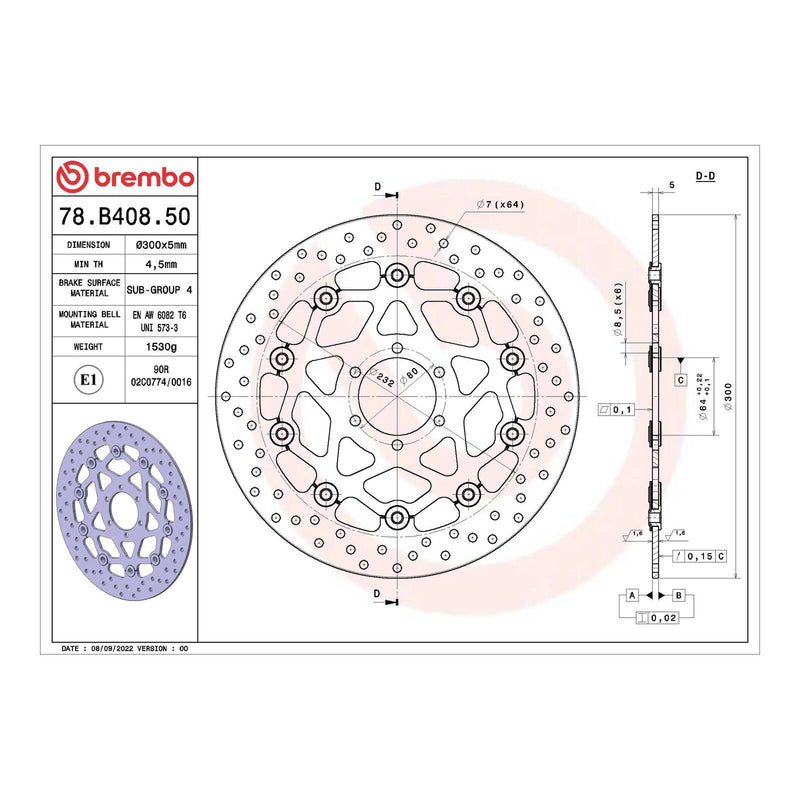 Load image into Gallery viewer, Brembo Prime Serie Oro Front Brake Disc 78B40850
