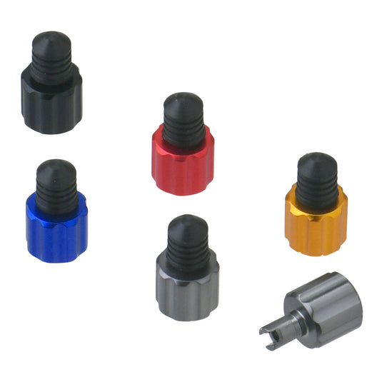 DRC AIRVALVE CAP W/VALVE WRENCH 2PCS RED