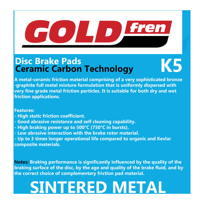Load image into Gallery viewer, GOLDfren Brake Pads GF278 - K5
