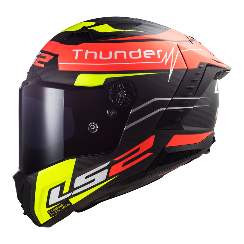 Load image into Gallery viewer, LS2 FF805C Thunder Carbon Attack - Matte Red / Hi-Vis Yellow 06
