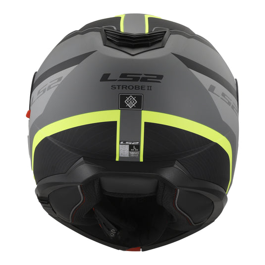 LS2 FF908 Strobe II Monza Flip Front Helmets - Matte Black / Hi-Vis Yellow 06