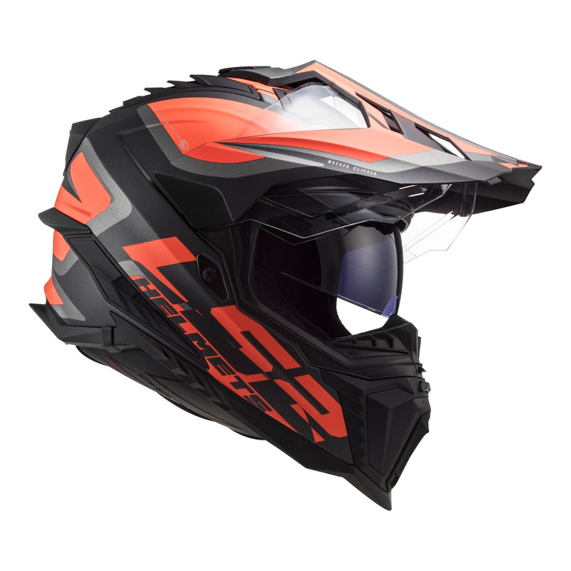 Load image into Gallery viewer, LS2 MX701 Explorer Alter Helmet - Matte Black / Orange
