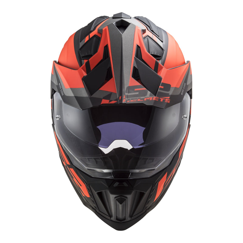 Load image into Gallery viewer, LS2 MX701 Explorer Alter Helmet - Matte Black / Orange
