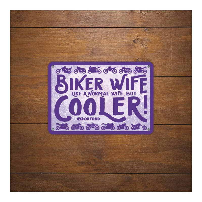 Load image into Gallery viewer, Oxford Garage Metal Sign: Biker Wife Cooler
