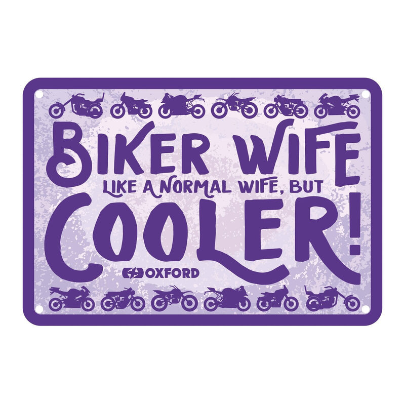 Load image into Gallery viewer, Oxford Garage Metal Sign: Biker Wife Cooler
