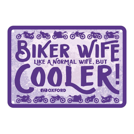 Oxford Garage Metal Sign: Biker Wife Cooler
