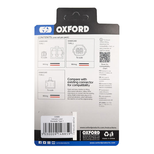 Oxford Indicator Leads Kawasaki Type 1
