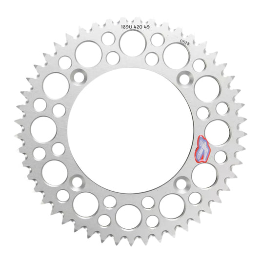 Renthal Rear Sprocket T6 Grooved 7075 Alloy 420 - Silver [Honda]