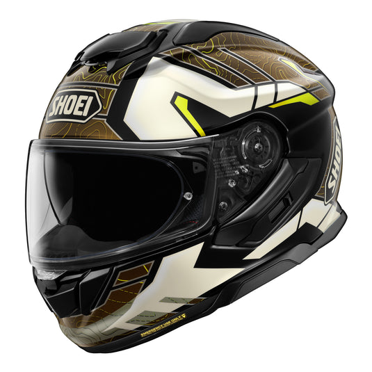 Shoei GT-Air 3 Hike TC11 - White / Brown / Hi-Vis Yellow