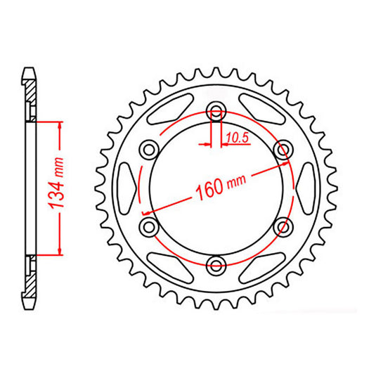 Sprocket Kit Honda CBR954RR '00-'03 Gold (recommended) - GB530ZXW 16/