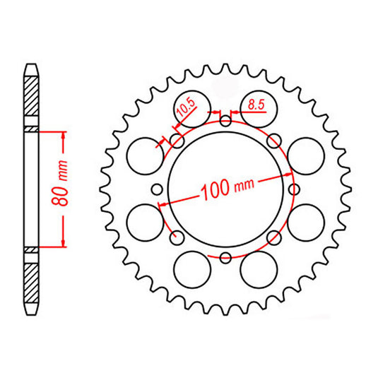 MTX 819/2 Steel Rear Sprocket