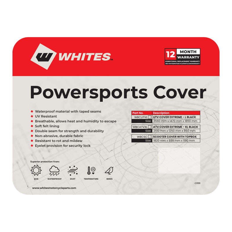 Load image into Gallery viewer, Whites Premium Bike Cover - Large UTV - Black

