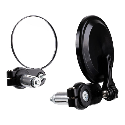 Whites Handlebar Bar End Mirrors Pair - Hinged - Black