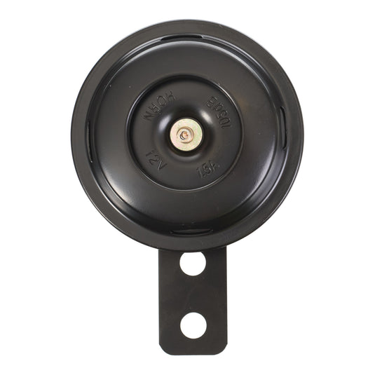 Whites 12v Horn - Round Black - 70mm Diameter - 110db
