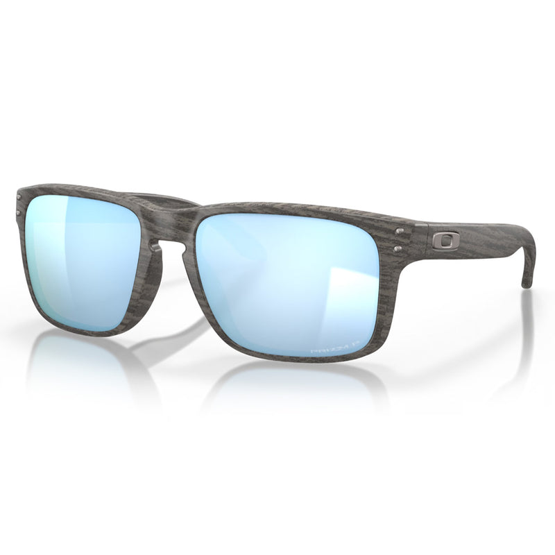 Load image into Gallery viewer, 0OO9102-J955 Oakley Holbrook Sunglasses Woodgrain Frame with PRIZM Deep Water Polarized Lens
