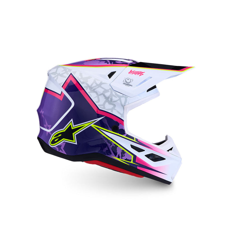 Load image into Gallery viewer, Alpinestars S-M7 Blaster Helmet Purple/Pink/White Gloss
