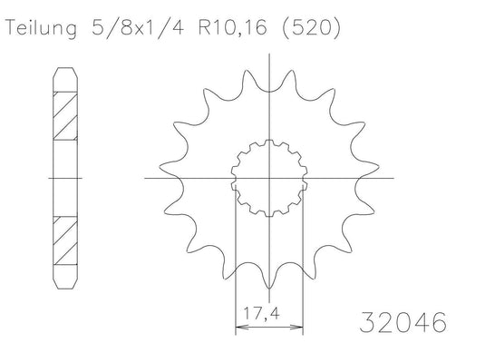 SPROCKET FRONT MOTO MASTER STEEL 12T GAS GAS EC125 03-18 YAMAHA WR200 91-92 96 YZ125 85-04